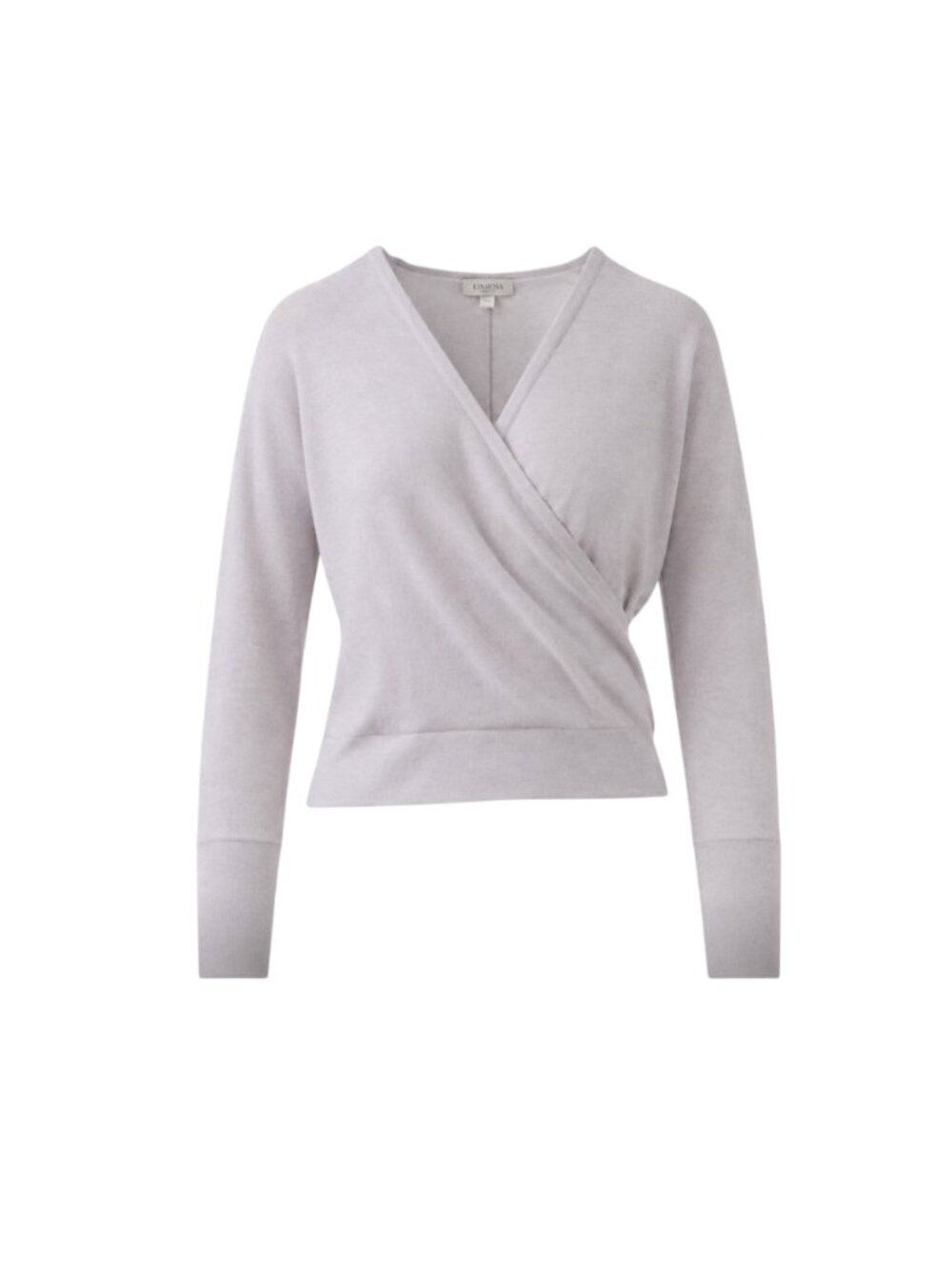 NWT Kinross Cashmere Surplice Wrap Sweater Womens Medium Dune Purple Long Sleeve
